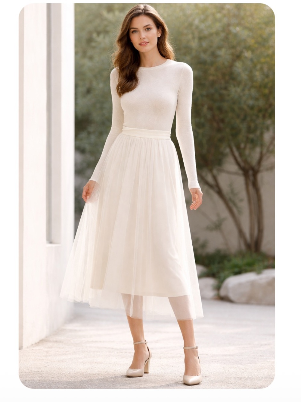 Serathinan Cashmere Layered Tulle Skirt Size Medium